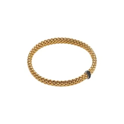Outlet Bracciale Fope Collezione Vendome Flex It in Oro Giallo con Pave di Diamanti Neri Gioielli Fope