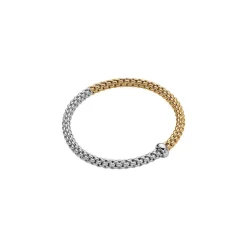 Discount Bracciale Fope Collezione Solo Flex It in Oro Bianco e Giallo con Diamante Gioielli Fope