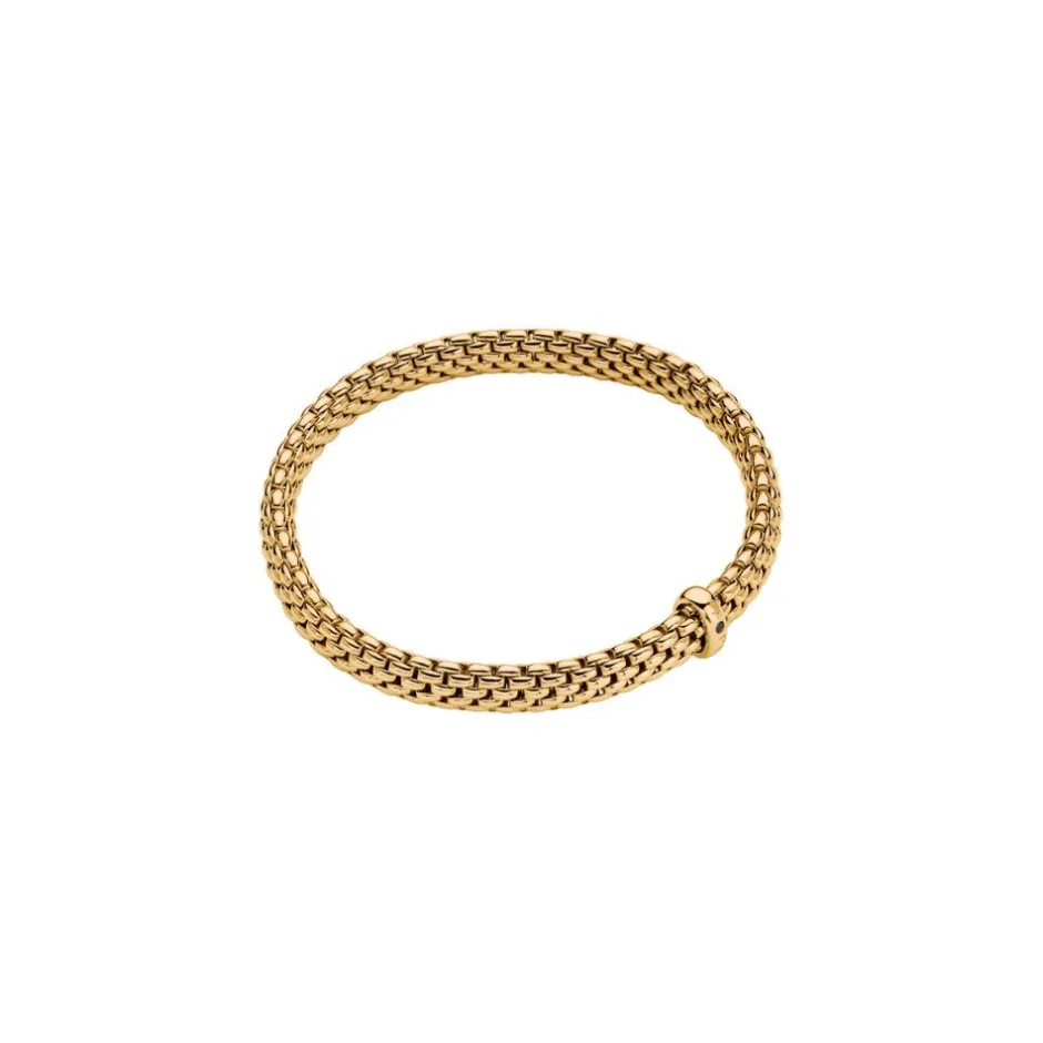 Best Bracciale Fope Collezione Vendome Flex It in Oro Giallo con Diamante Nero Gioielli Fope
