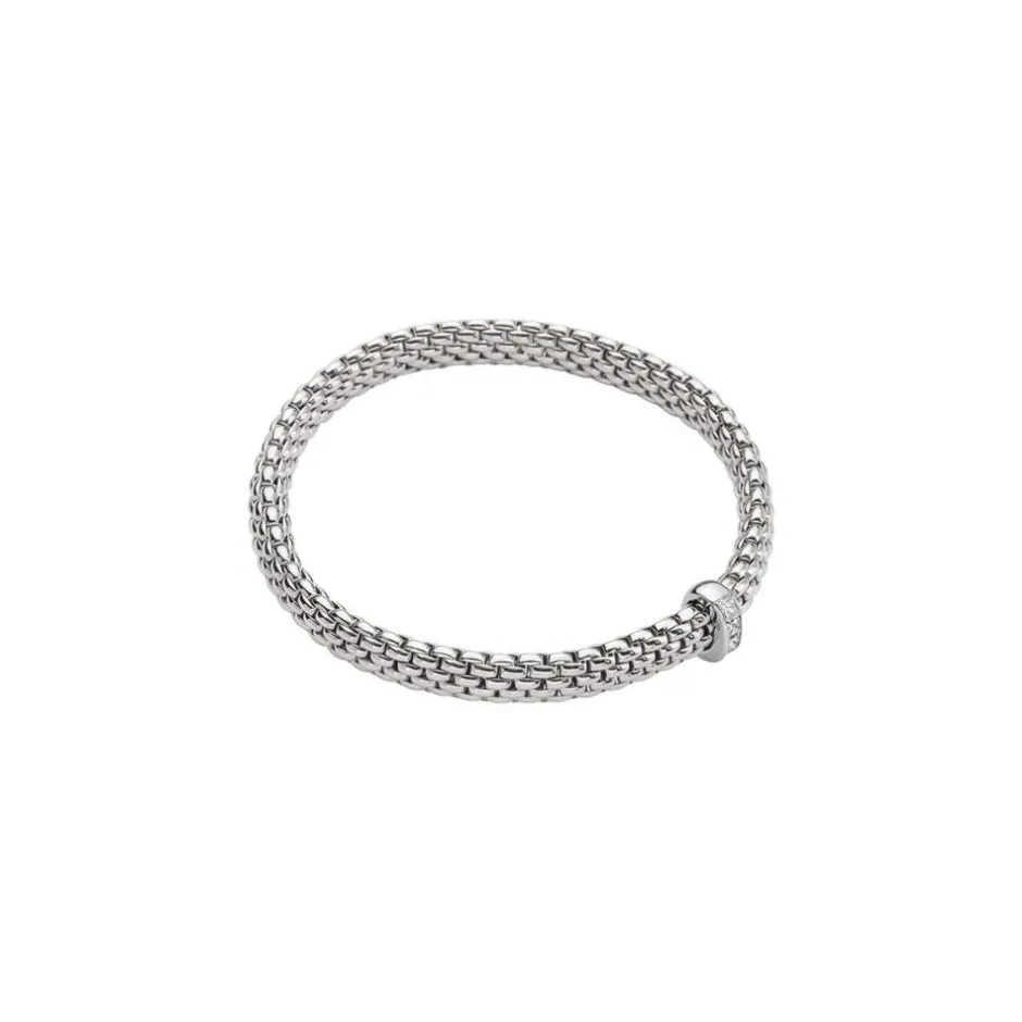 Clearance Bracciale Fope Collezione Vendome Flex It in Oro Bianco con Diamanti Grande Gioielli Fope