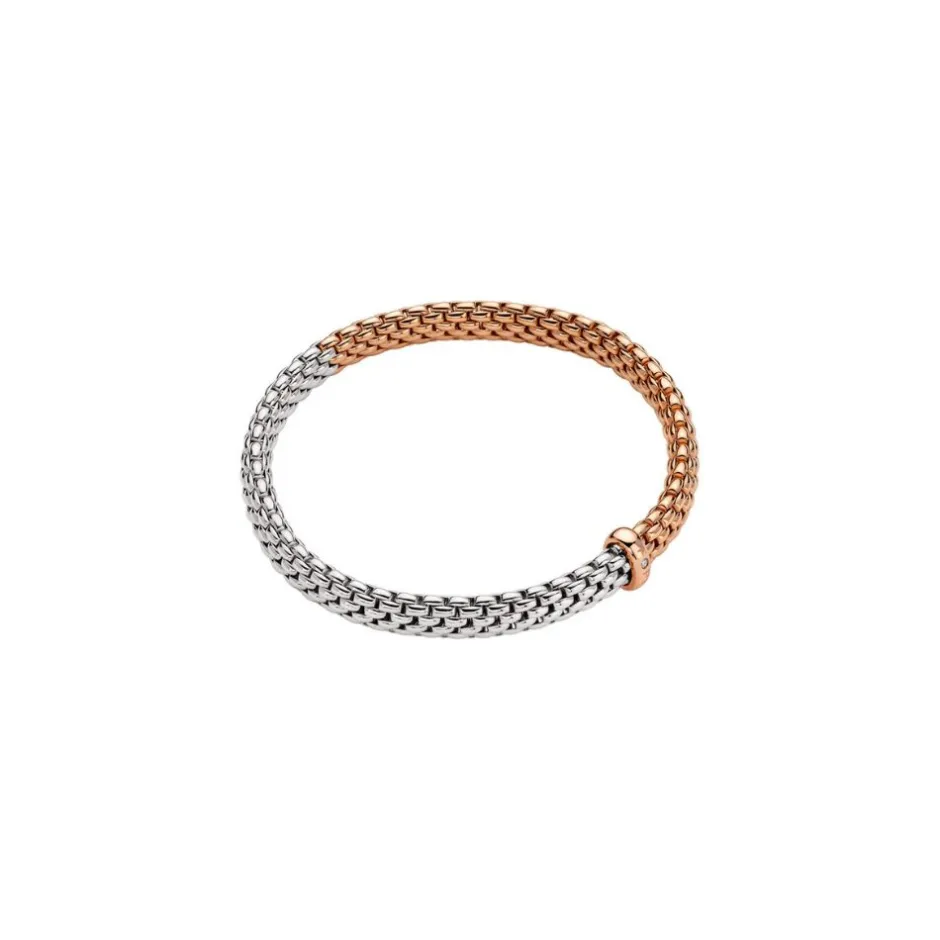 Clearance Bracciale Fope Collezione Vendome Flex It in Oro Bianco e Rosa Gioielli Fope