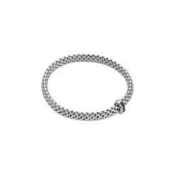 Clearance Bracciale Fope Collezione Vendome Flex It in Oro Bianco con Diamanti Neri Gioielli Fope