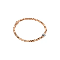 Clearance Bracciale Fope Collezione Eka in Oro Rosa e Bianco con Boule in Diamanti Gioielli Fope