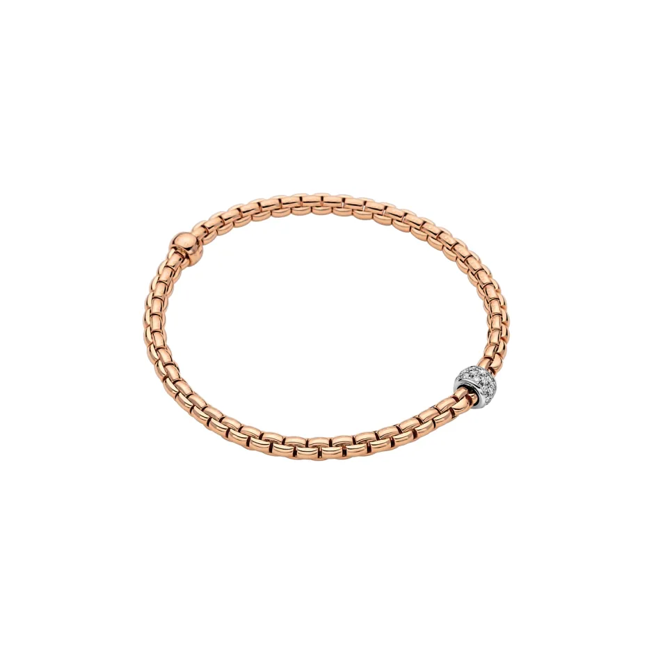 Clearance Bracciale Fope Collezione Eka in Oro Rosa e Bianco con Boule in Diamanti Gioielli Fope