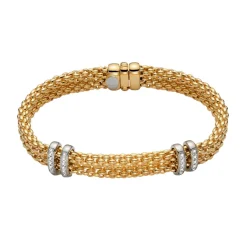 Fashion Bracciale Fope Collezione Solo Doppio Filo in Oro Giallo con Diamanti Gioielli Fope