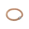 Fashion Bracciale Fope Collezione Love Nest Flex It in Oro Rosa e Oro Bianco con Pave di Diamanti Gioielli Fope