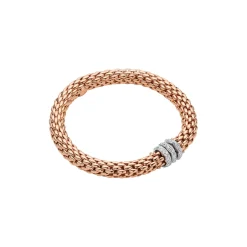 Fashion Bracciale Fope Collezione Love Nest Flex It in Oro Rosa e Oro Bianco con Pave di Diamanti Gioielli Fope