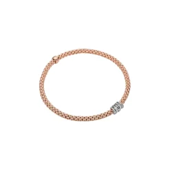 Hot Bracciale Fope Collezione Prima Flex It in Oro Rosa con Diamanti Gioielli Fope