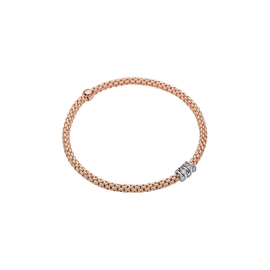 Hot Bracciale Fope Collezione Prima Flex It in Oro Rosa con Diamanti Gioielli Fope