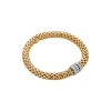 Best Bracciale Fope Collezione Love Nest Flex It in Oro Giallo con Rondelle di Diamanti Gioielli Fope
