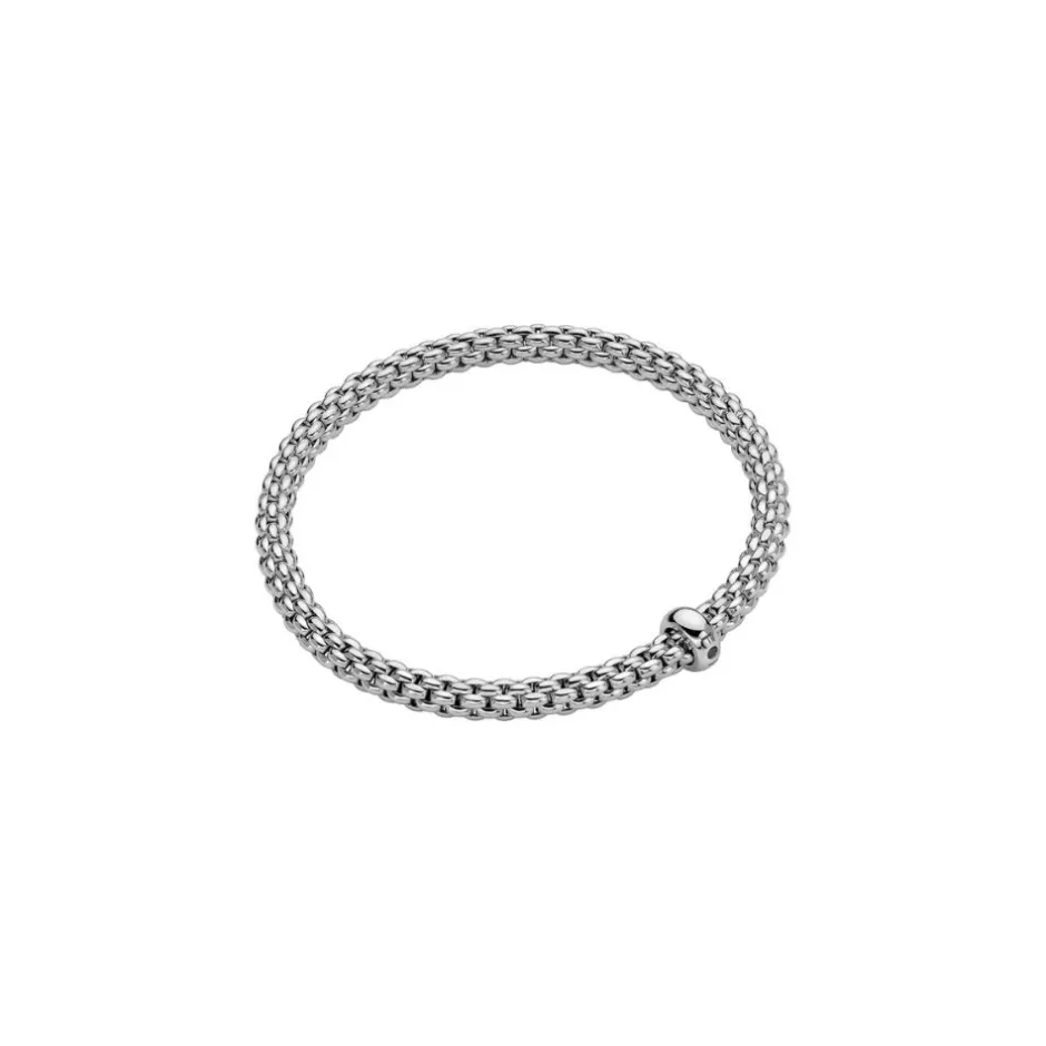 Discount Bracciale Fope Collezione Solo Flex It in Oro Bianco con Diamante Nero Uomo Gioielli Fope Uomo | Gioielli Fope