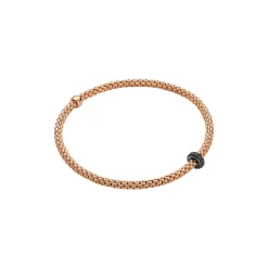 Online Bracciale Fope Collezione Prima Flex It in Oro Rosa con Diamanti Neri Uomo Gioielli Fope Uomo | Gioielli Fope