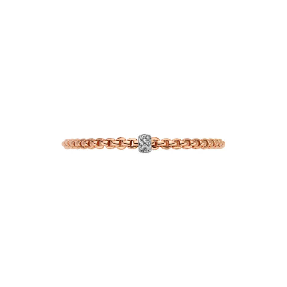 Clearance Bracciale Fope Collezione Eka in Oro Rosa e Bianco con Boule in Diamanti Gioielli Fope