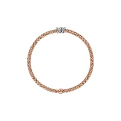 Hot Bracciale Fope Collezione Prima Flex It in Oro Rosa con Diamanti Gioielli Fope