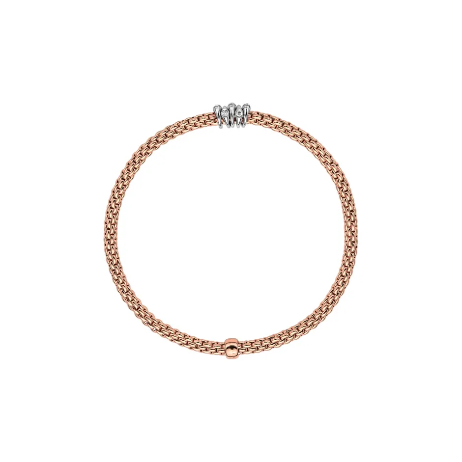 Hot Bracciale Fope Collezione Prima Flex It in Oro Rosa con Diamanti Gioielli Fope