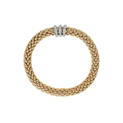 Best Bracciale Fope Collezione Love Nest Flex It in Oro Giallo con Rondelle di Diamanti Gioielli Fope