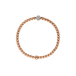 Clearance Bracciale Fope Collezione Eka in Oro Rosa e Bianco con Boule in Diamanti Gioielli Fope