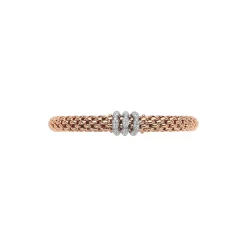 Fashion Bracciale Fope Collezione Love Nest Flex It in Oro Rosa e Oro Bianco con Pave di Diamanti Gioielli Fope