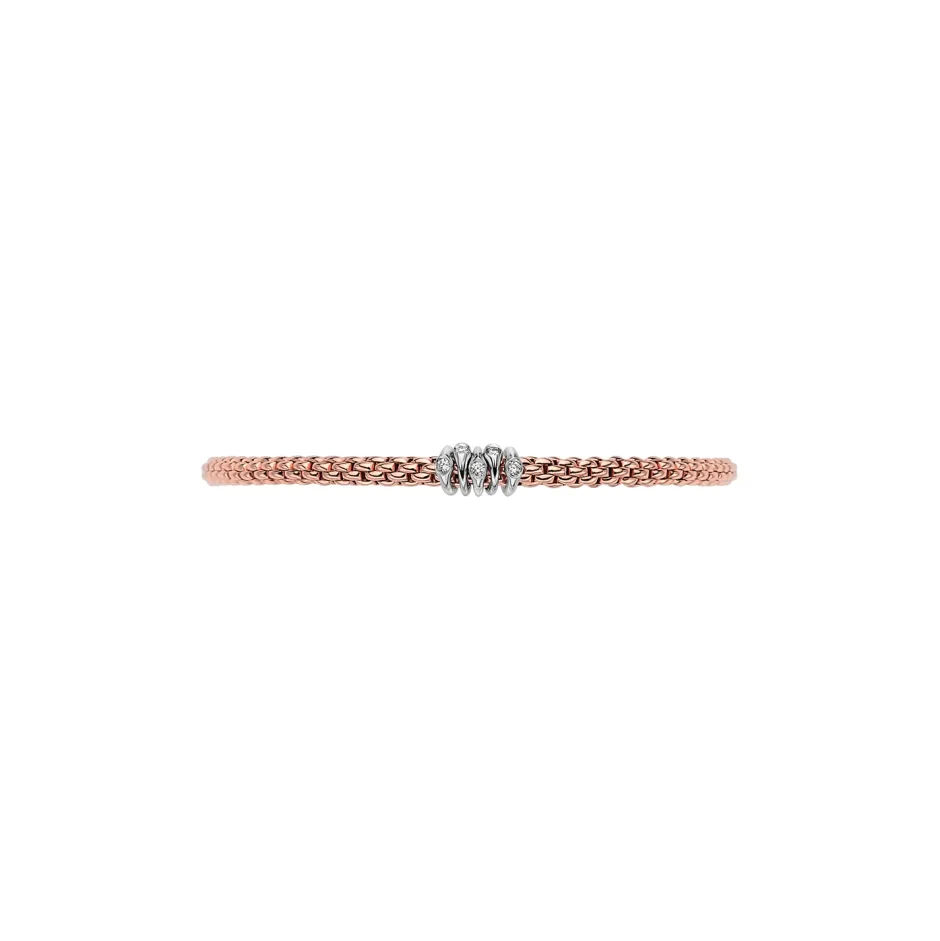 Hot Bracciale Fope Collezione Prima Flex It in Oro Rosa con Diamanti Gioielli Fope
