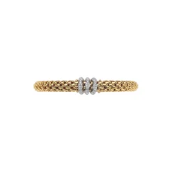 Best Bracciale Fope Collezione Love Nest Flex It in Oro Giallo con Rondelle di Diamanti Gioielli Fope