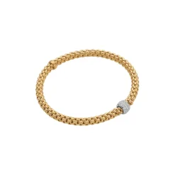 Online Bracciale Fope Flex It Collezione Solo in Oro Giallo con Diamanti Gioielli Fope