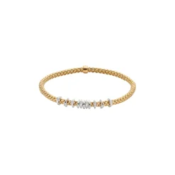 Discount Bracciale Fope Flex It Collezione Prima in Oro Bianco e Giallo con Diamanti Gioielli Fope