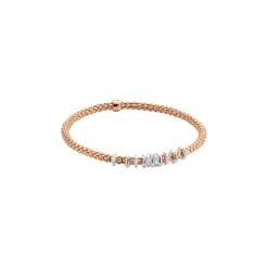 Outlet Bracciale Fope Flex It Collezione Prima in Oro Bianco e Rosa con Diamanti Gioielli Fope