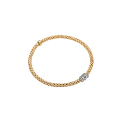 Best Bracciale Fope Flex It Collezione Prima in Oro Bianco e Giallo con Diamanti Gioielli Fope