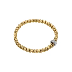Sale Bracciale Fope Flex It Collezione Eka in Oro Giallo, Bianco e Pave di Diamanti Gioielli Fope