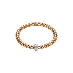 New Bracciale Fope Flex It Collezione Eka in Oro Rosa e Bianco Gioielli Fope