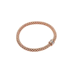 Discount Bracciale Fope Flex It Collezione Solo in Oro Rosa e Oro Bianco con Diamanti Gioielli Fope