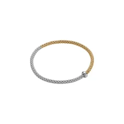 New Bracciale Fope Flex It Collezione Prima in Oro Bianco e Giallo con Diamante Gioielli Fope