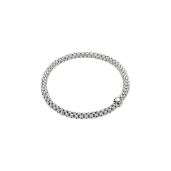 Online Bracciale Fope Flex It Collezione Solo in Oro Bianco con Bariletto Gioielli Fope