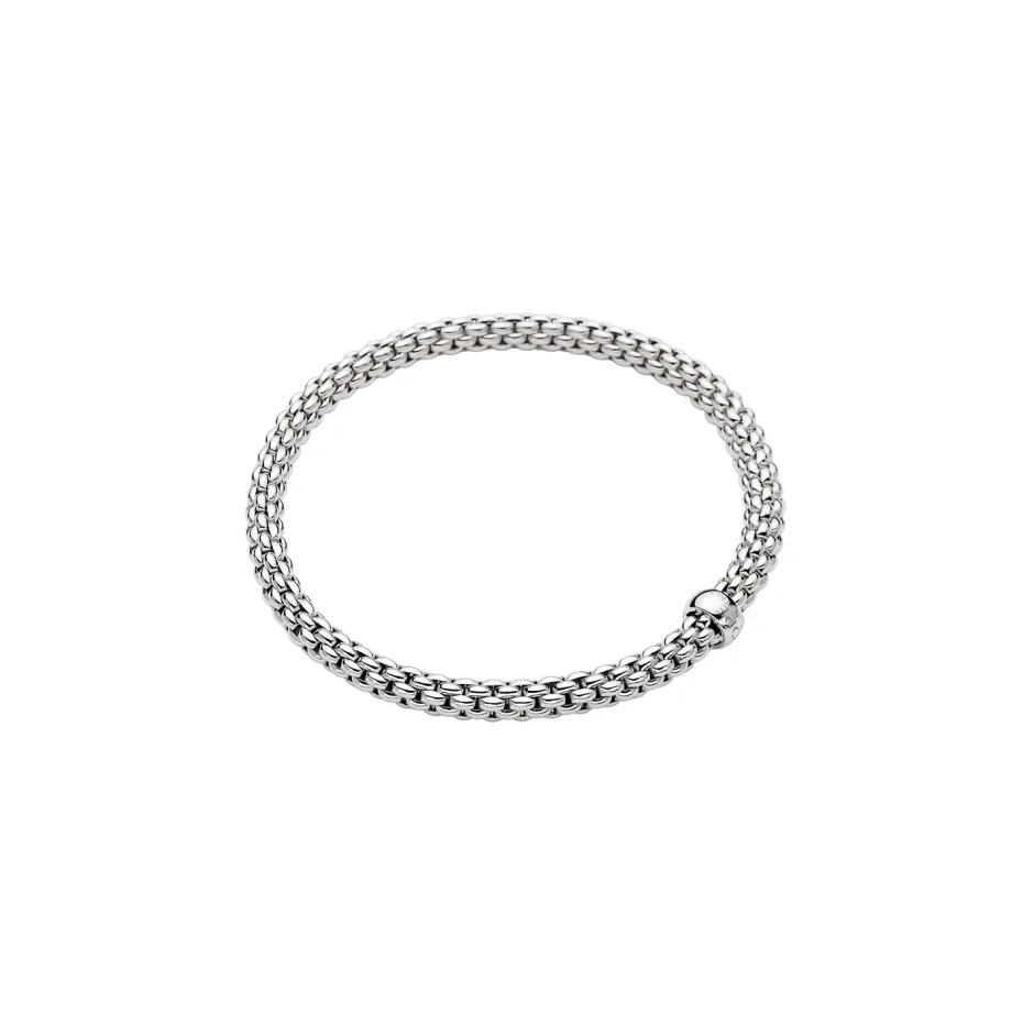 Online Bracciale Fope Flex It Collezione Solo in Oro Bianco con Bariletto Gioielli Fope