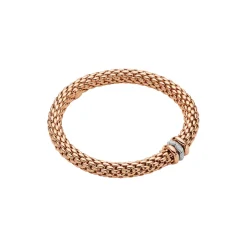 Discount Bracciale Fope Flex It Collezione Love Nest in Oro Rosa e Oro Bianco con Diamanti Gioielli Fope