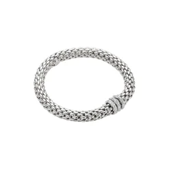 Sale Bracciale Fope Flex It Collezione Love Nest in Oro Bianco e Pave di Diamanti Gioielli Fope