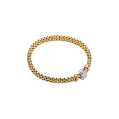 Online Bracciale Fope Flex It Collezione Vendome in Oro Giallo e Oro Bianco con Pave di Diamanti Gioielli Fope