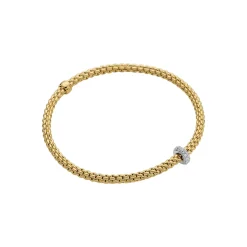 Outlet Bracciale Fope Flex It Collezione Prima in Oro Giallo con Diamanti Gioielli Fope
