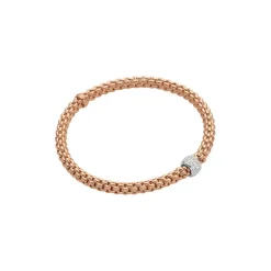 New Bracciale Fope Flex It Collezione Solo in Oro Rosa con Diamanti Gioielli Fope