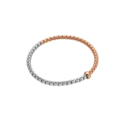 Online Bracciale Fope Flex It Collezione Eka in Oro Bianco e Rosa con Diamanti Gioielli Fope