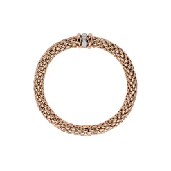 Discount Bracciale Fope Flex It Collezione Love Nest in Oro Rosa e Oro Bianco con Diamanti Gioielli Fope