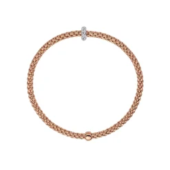 Sale Bracciale Fope Flex It Collezione Prima in Oro Bianco e Rosa con Diamanti Gioielli Fope