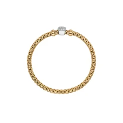 Online Bracciale Fope Flex It Collezione Vendome in Oro Giallo e Oro Bianco con Pave di Diamanti Gioielli Fope