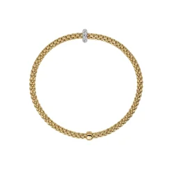 Outlet Bracciale Fope Flex It Collezione Prima in Oro Giallo con Diamanti Gioielli Fope