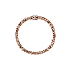 Discount Bracciale Fope Flex It Collezione Solo in Oro Rosa e Oro Bianco con Diamanti Gioielli Fope