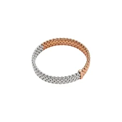 Online Bracciale Fope Flex It Panorama in Oro Rosa e Bianco con Diamante Gioielli Fope