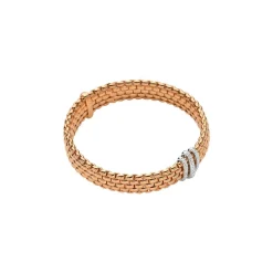 Sale Bracciale Fope Flex It Panorama in Oro Rosa con Diamanti Gioielli Fope