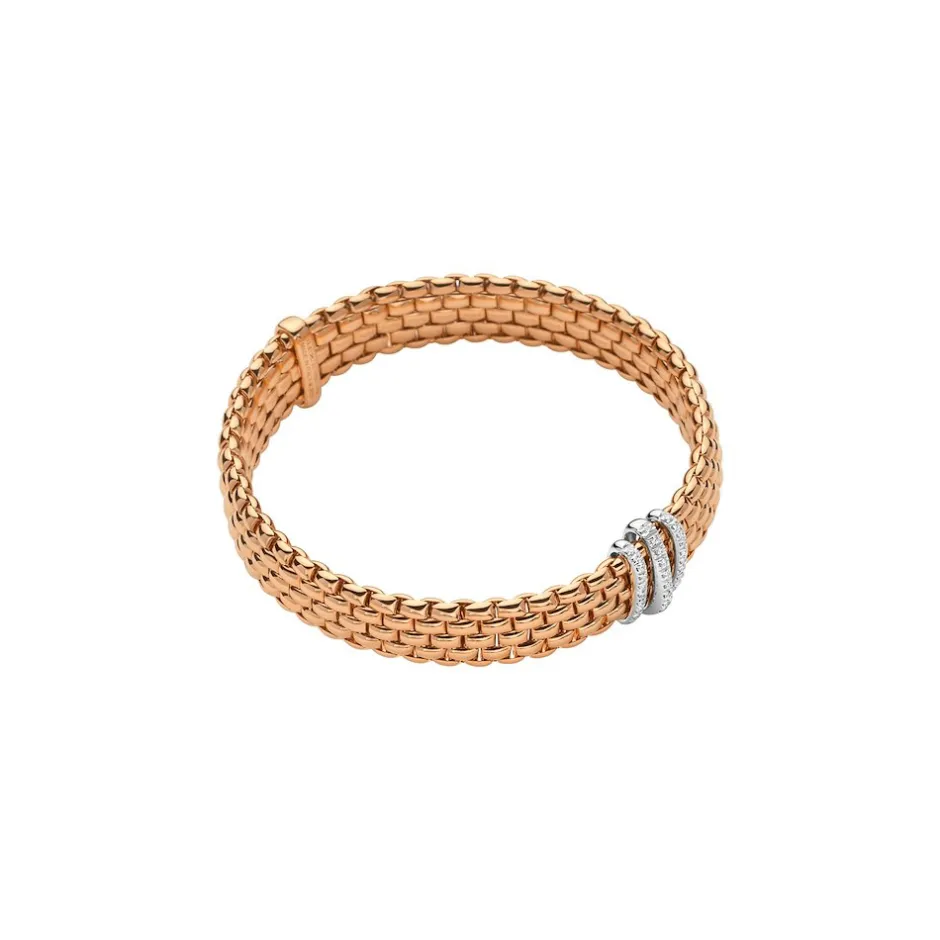 Sale Bracciale Fope Flex It Panorama in Oro Rosa con Diamanti Gioielli Fope
