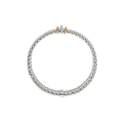 Fashion Bracciale Fope Flex It Panorama in Oro Bianco e Rosa con Diamanti Gioielli Fope