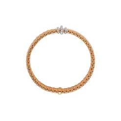 Sale Bracciale Fope Flex It Panorama in Oro Rosa con Diamanti Gioielli Fope